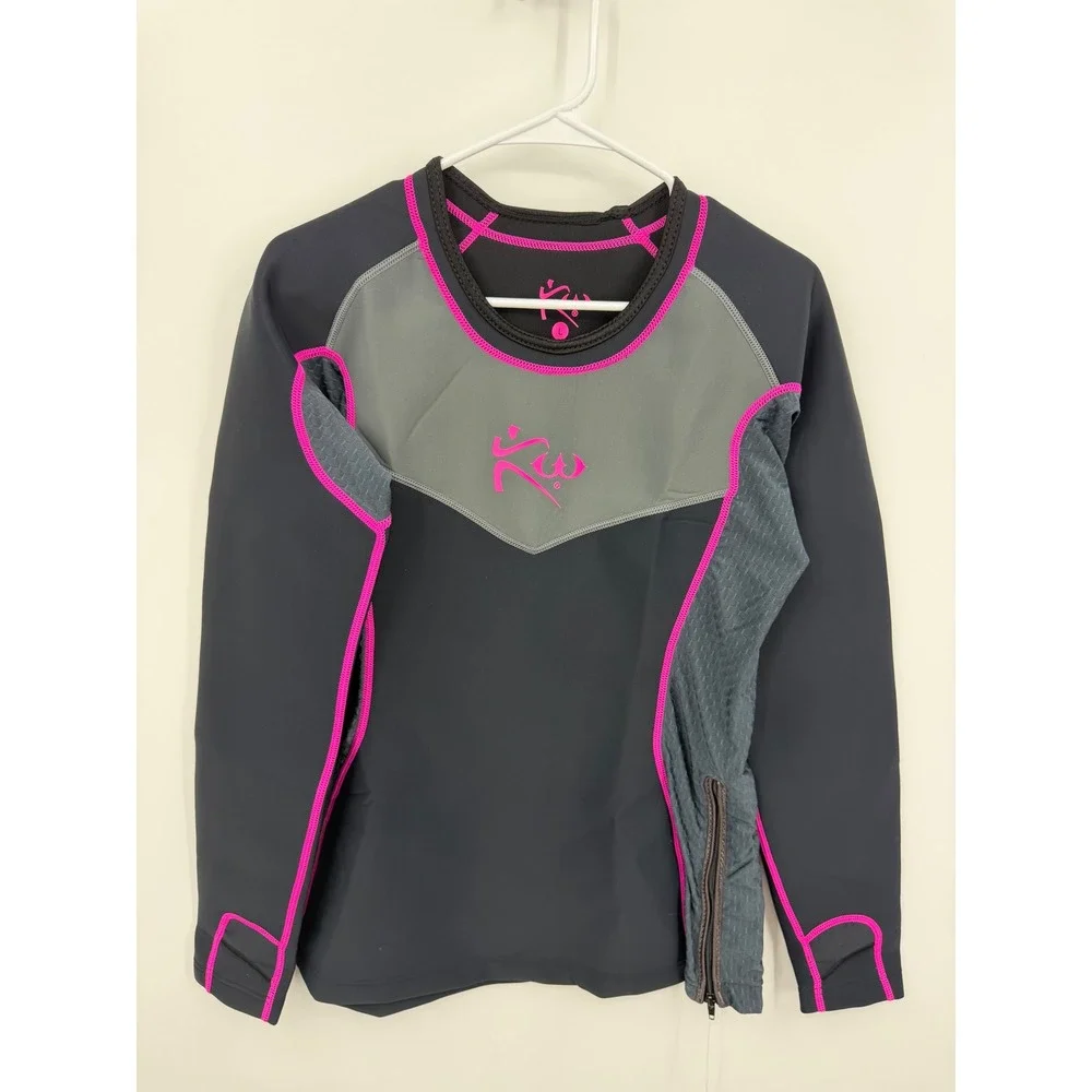 Kutting Weight Sauna Shirt Women Large Black Pink Heat Generating Sweat Top NWT - Picture 2 of 9